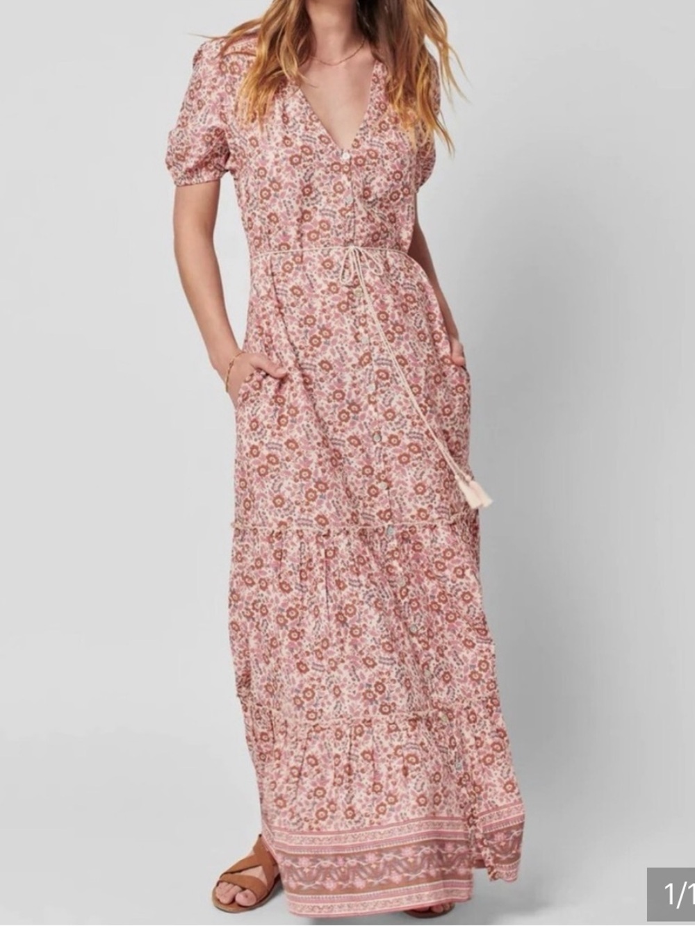 Faherty NWT flowy maxi dress 70’s floor length gown